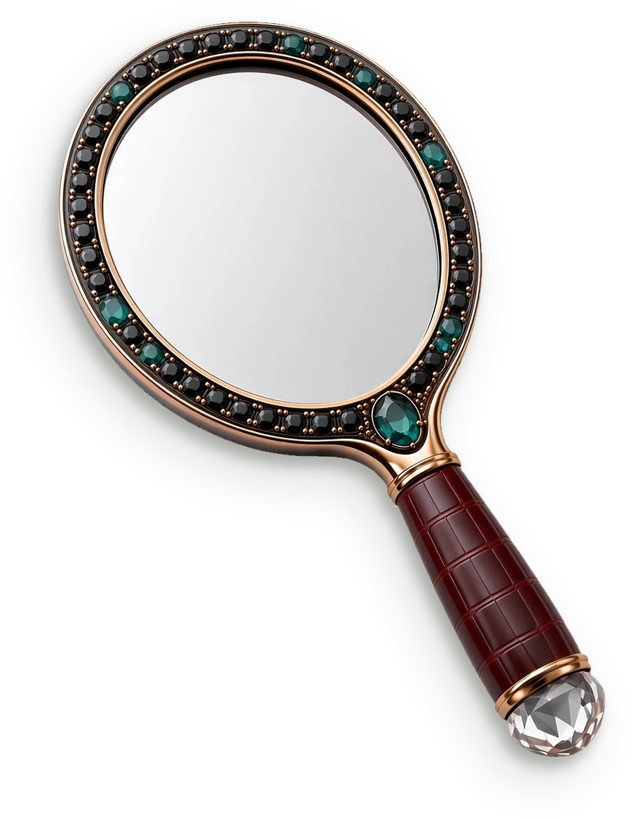 A jeweled hand mirror