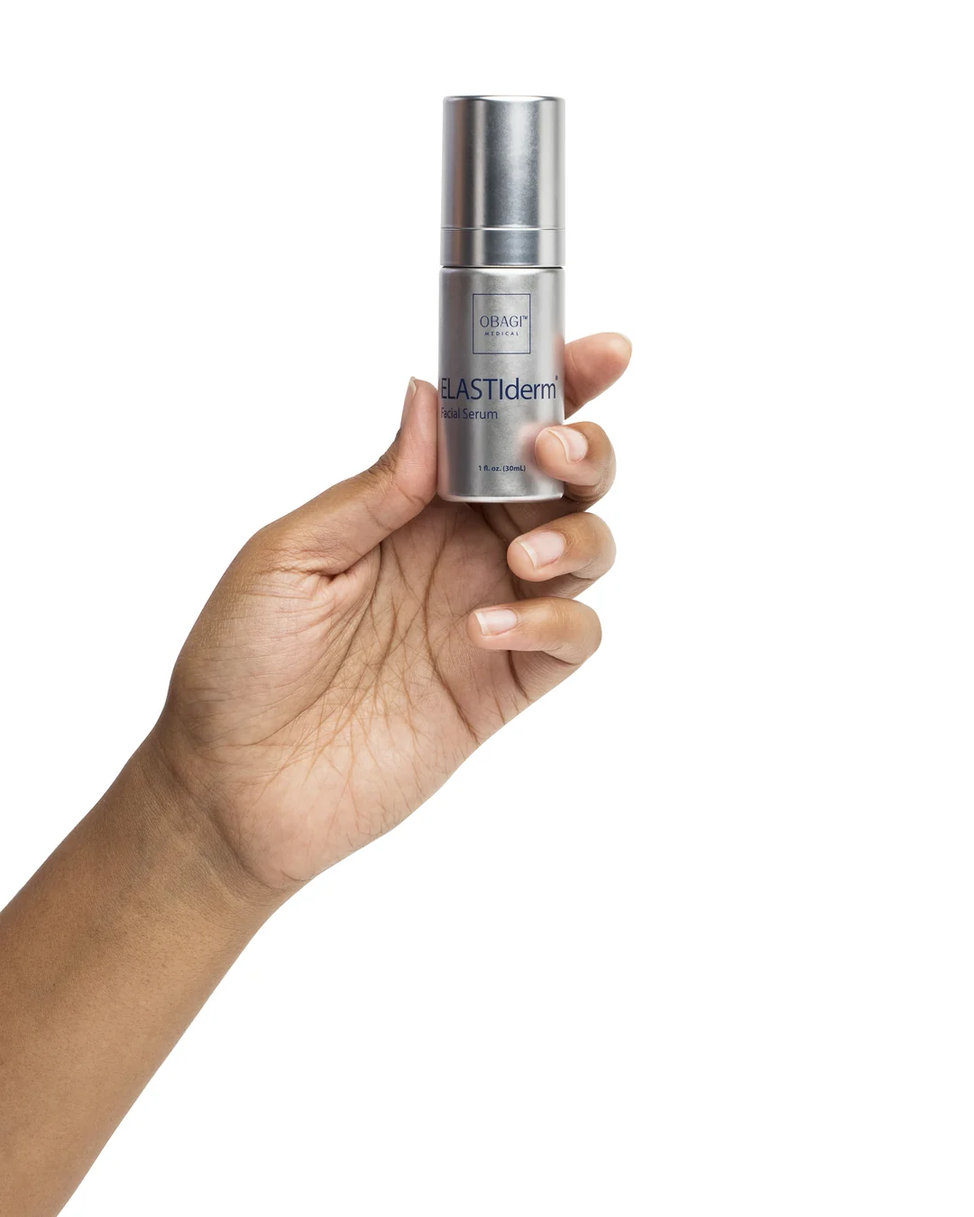 Obagi Medical ELASTIderm Facial Moisturizing Serum, held in a hand